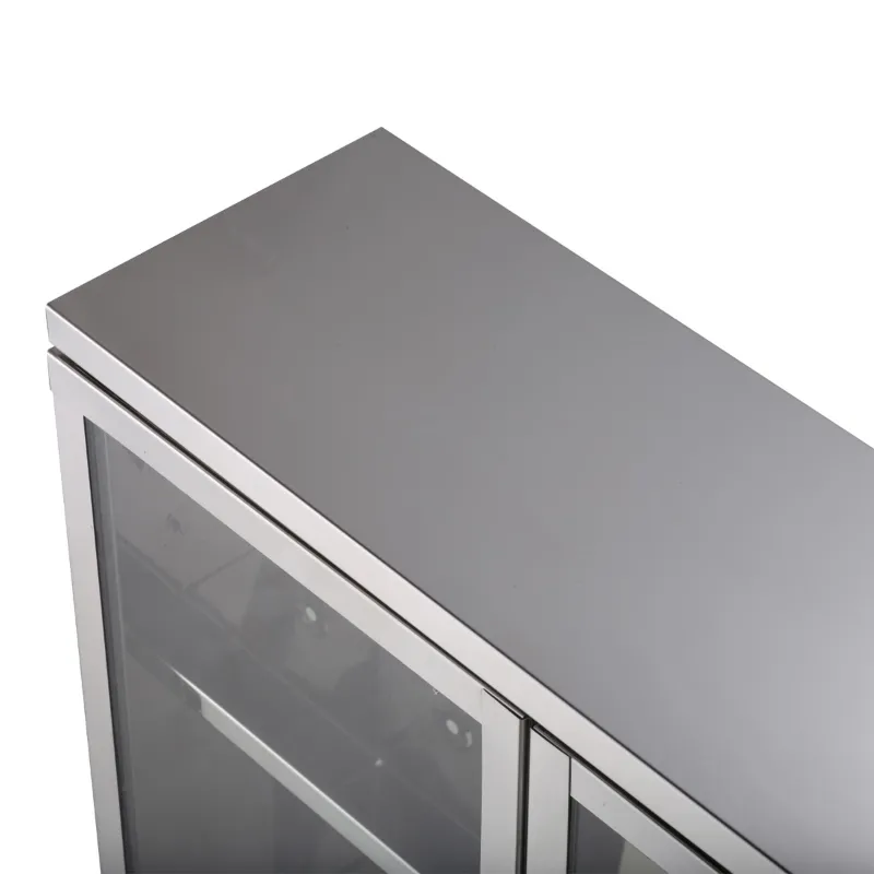 HOMCOM Vertical 24" x 16" Stainless Steel Bathroom Wall-Mounted Glass Medicine Cabinet