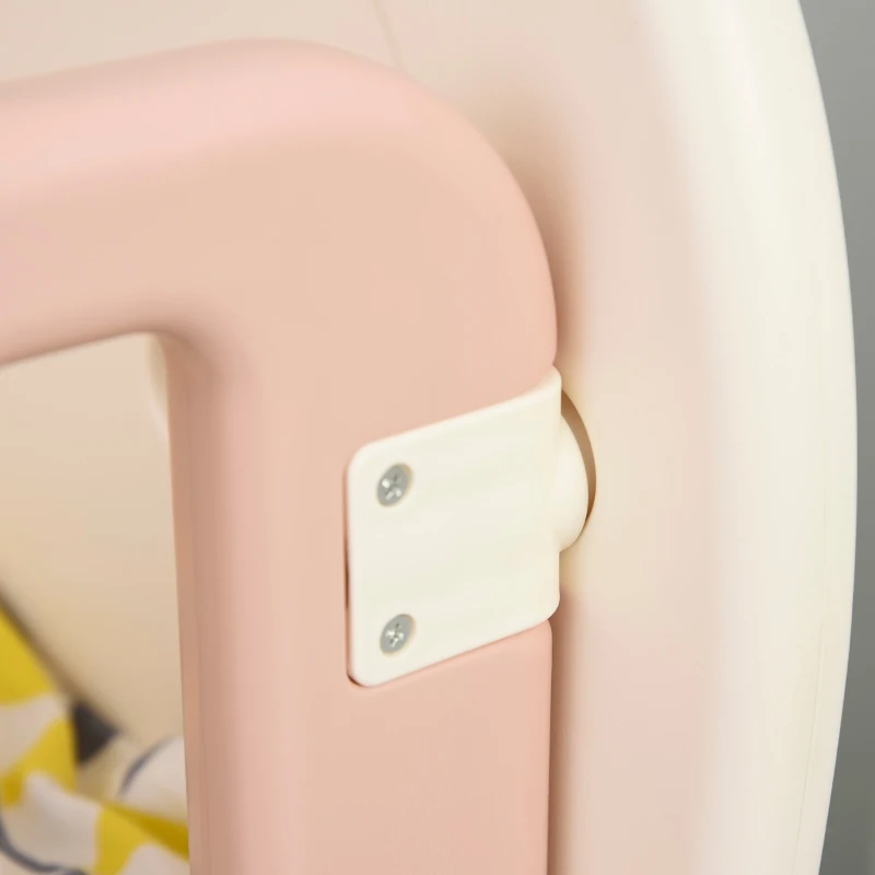 Qaba Baby Crib 3 In 1 Design Toddler Cot Cradle Beside Sleeping Cot with Storage Function Detachable Lockable Wheels for Infant Newborn Age 0 to 6 Months,Pink