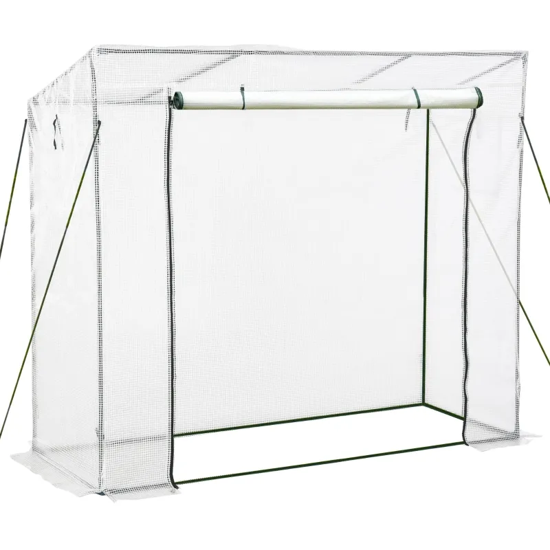 Outsunny 79" x 29" x 66" Walk-in Garden Greenhouse Patio Hot House with Durable Steel Frame Outdoor Tomato Plant House White