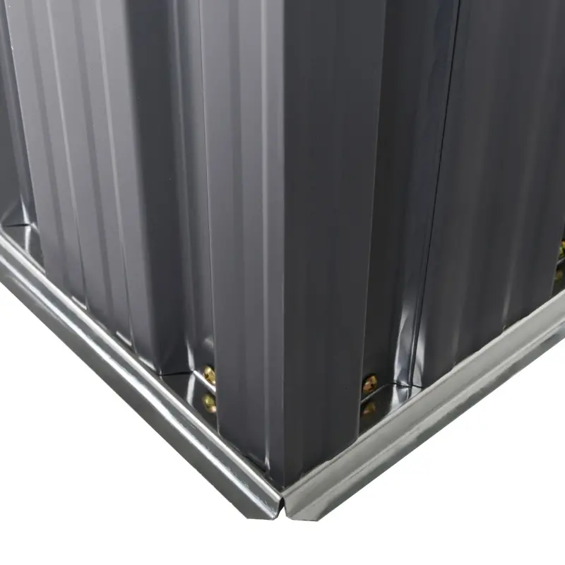 Outsunny 3.5' x 6' Lean to Garden Storage Shed, Outdoor Metal Tool House with Lockable Door Vents for Backyard Patio Lawn, Gray