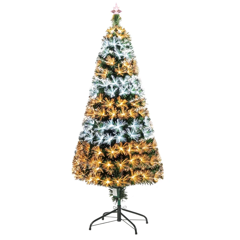 HOMCOM 5FT/1.5M Artificial Tree Multi-Colored Pre-Lit Holiday Christmas Decoration