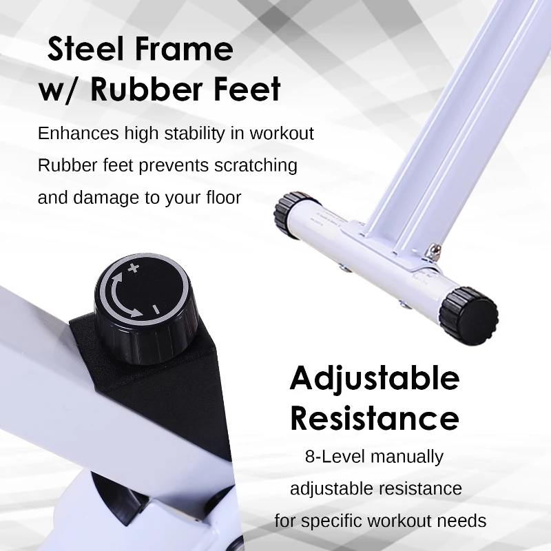 Soozier Folding Exercise Bike LCD Monitor Home Gym Exercise Adjustable Tension Padded Seat Heart Rate Monitor Pulse Sensor