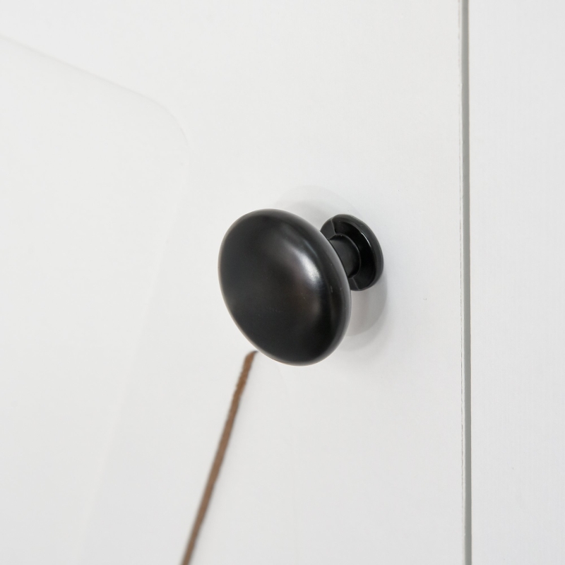 HOMCOM Home Office Computer Desk with Lower Storage Cabinet and X Bar Metal Frame, White