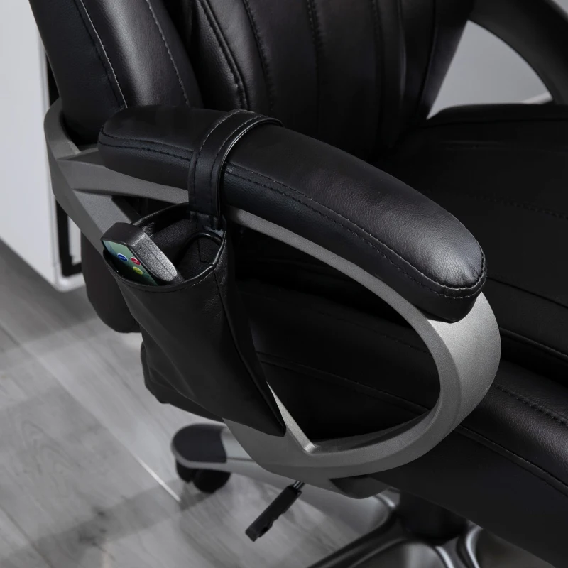 Vinsetto 4-Point Vibration Massage Executive Office Chair High Back Height Adjustable Padded Seat with Wheels, Black