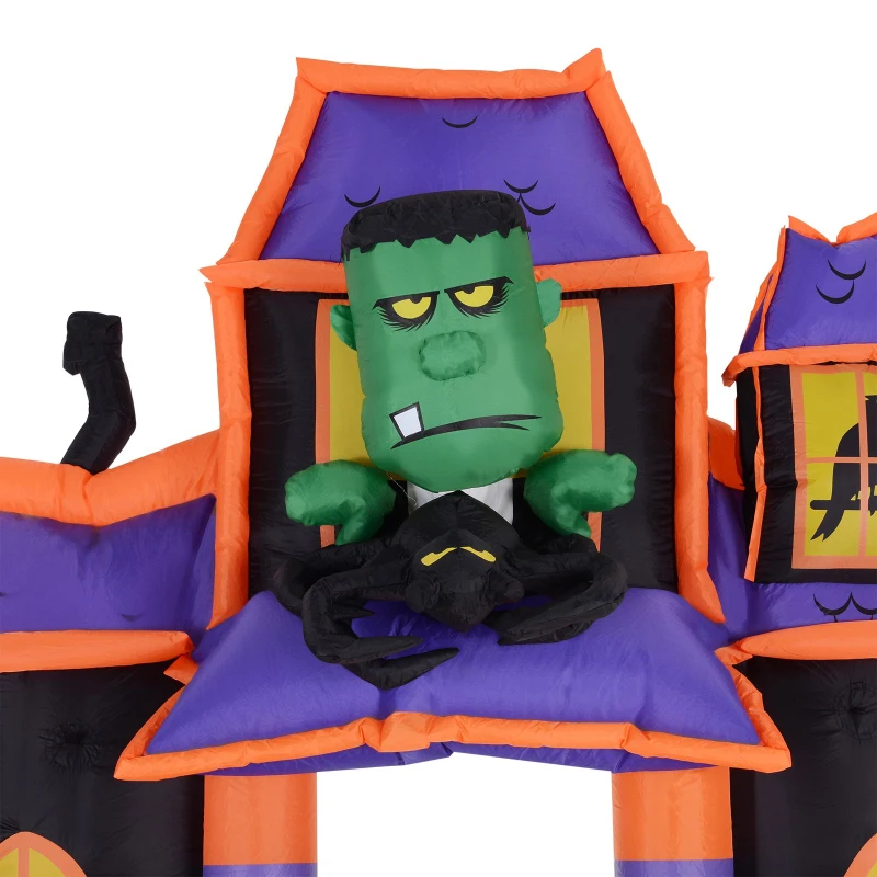 HOMCOM 10’ Halloween Inflatable Archway Indoor Outdoor Decoration - Frankenstein Haunted House