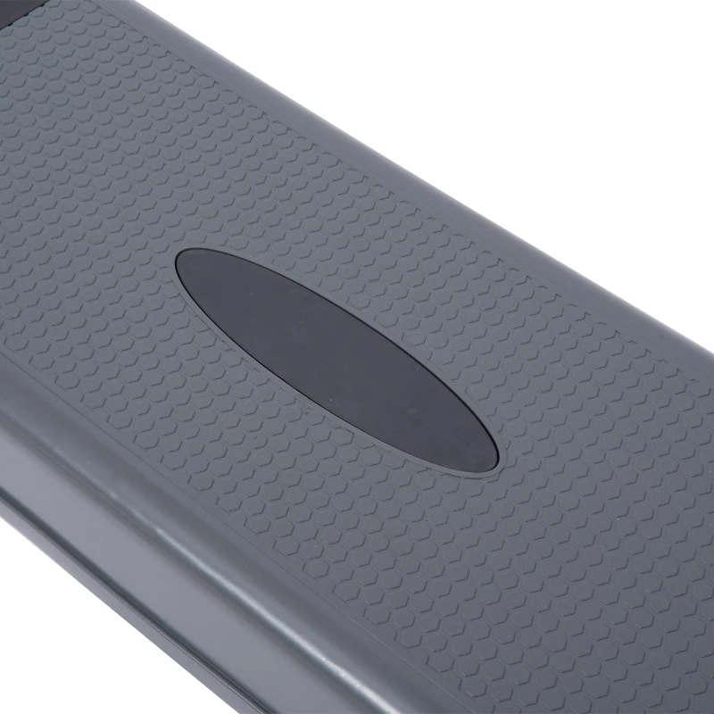 Soozier 35” Adjustable Aerobic Platform Stepper with Risers 6” 8” 10” Cardio Fitness Trainer Workout Step, Black Grey