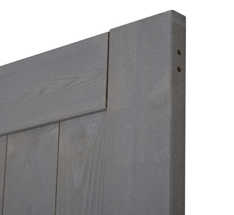 HOMCOM 7' H x 3' W Sturdy Sliding Barn Door, Unfinished Solid Spruce Wood Frame with Pre-Drilled Holes, Grey