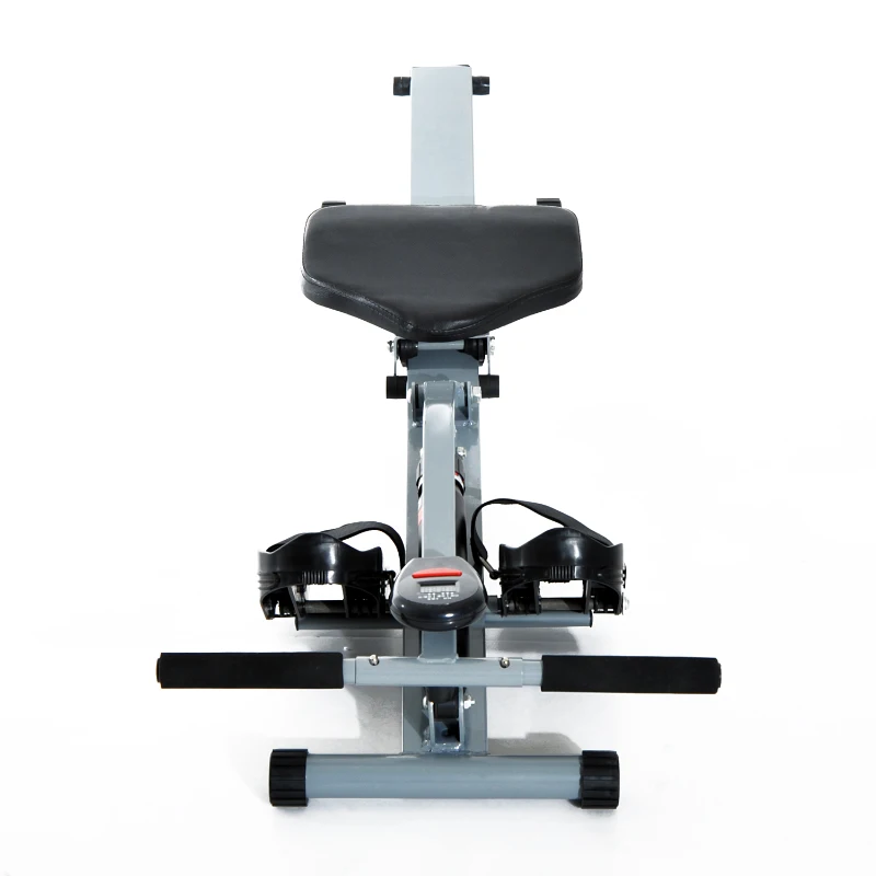 Soozier Rowing Machine 12 Level Resistance Cardio Workout Exercise Glider Rower w/ LCD Monitor Grey/Black