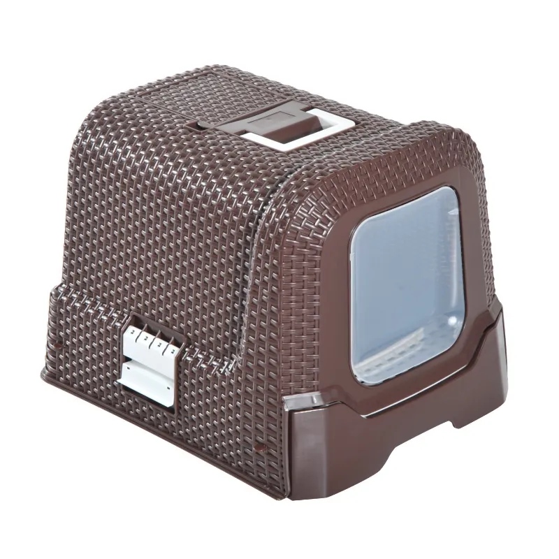 PawHut D31-002 Deluxe Cat Litter Pan, Coffee