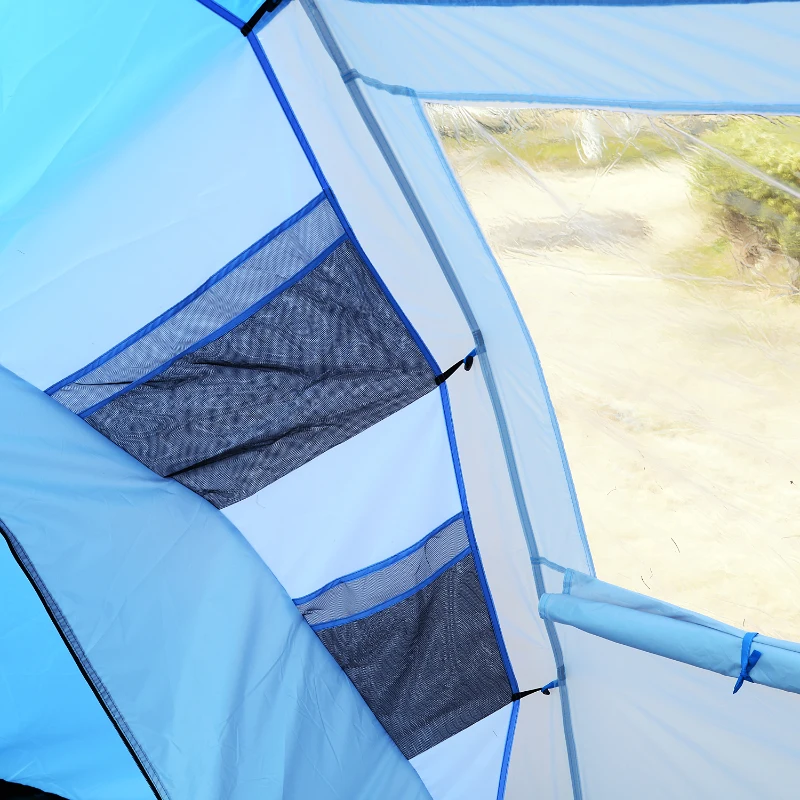 Outsunny Sport Camping Tent 2000mm Waterproof Instant Dome Tent Blue & White