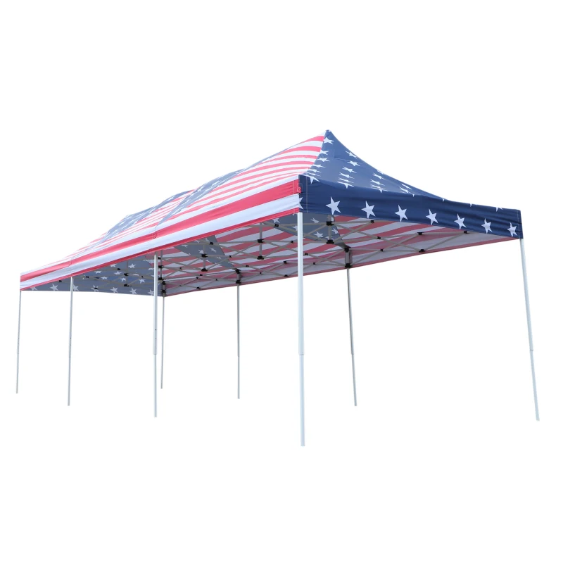 Outsunny 29' x 10' Pop Up Canopy Party Wedding Event Tent with Carrying Case - American Flag