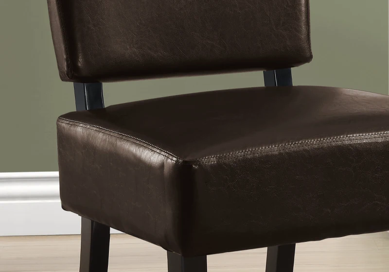 Monarch Contemporary Leather-Look Accent Armless Slipper Chair - Dark Brown