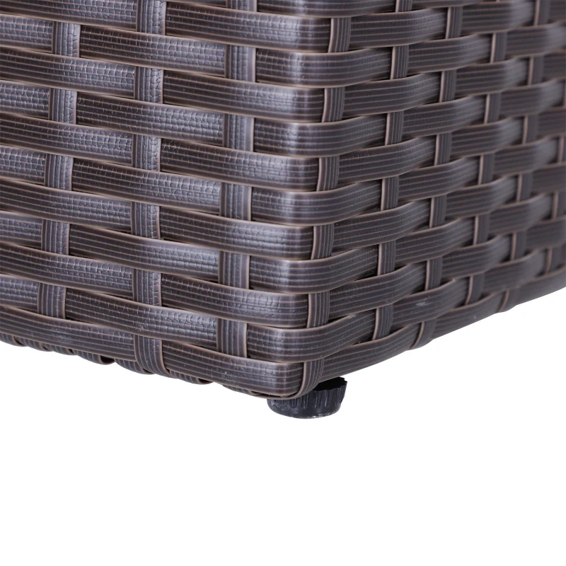 Outsunny 2 PCS Square Plastic Rattan Metal Flower Pot Indoor Outdoor Plants Box Seed