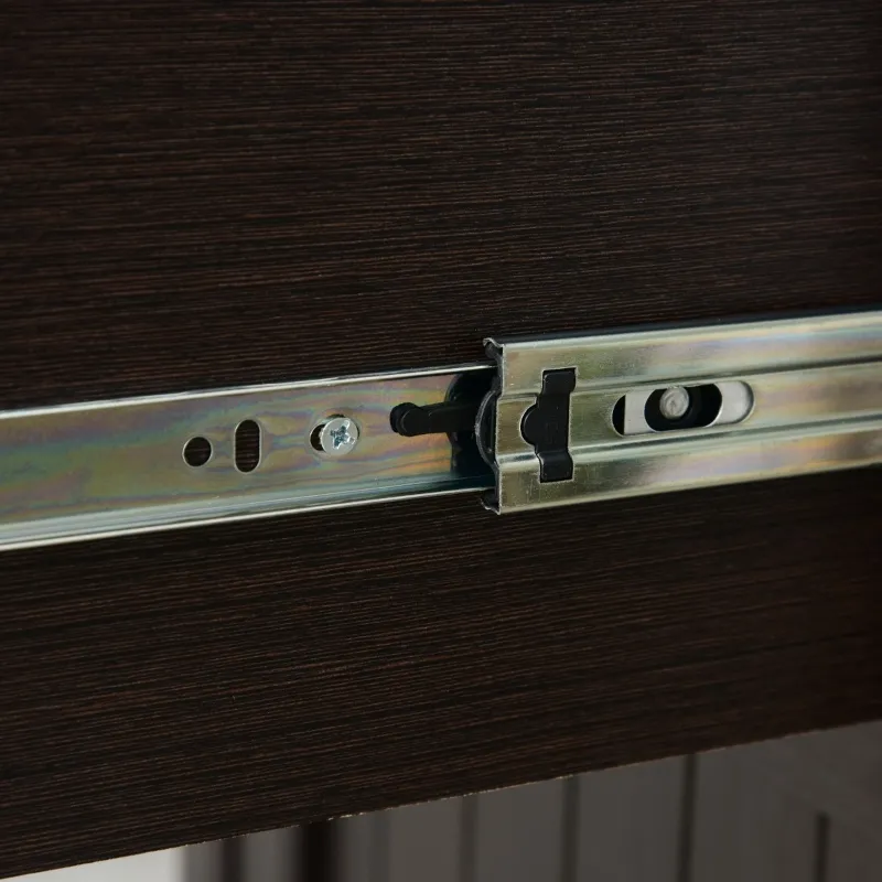 HOMCOM Vintage Executive Computer Desk, Home Office Work station, Student Table with Cabinet & 3 Drawers for Hanging Files, Brown