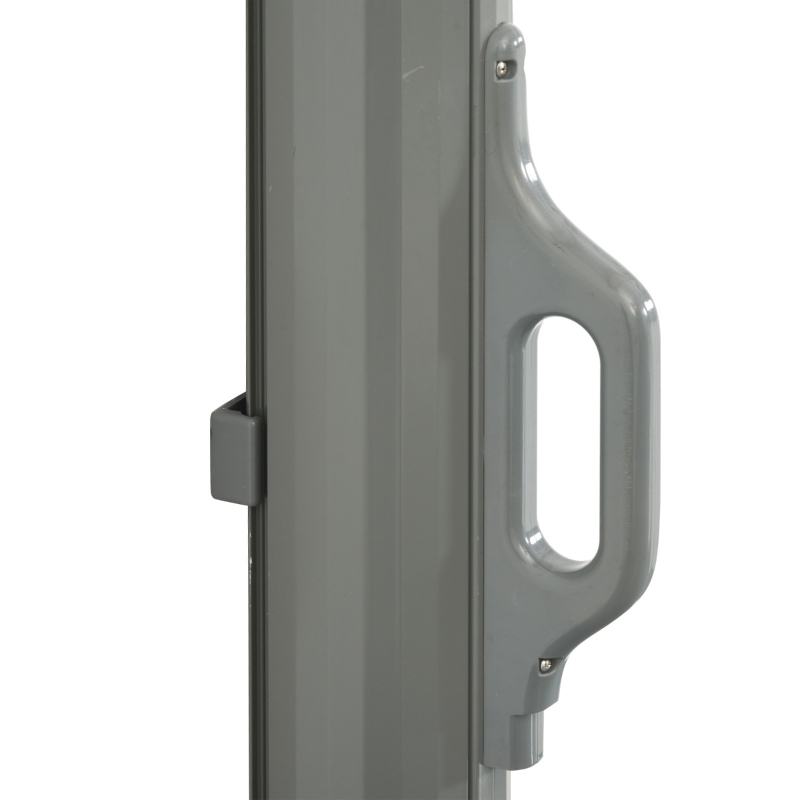 Outsunny 10' Retractable Folding Patio Privacy Side Awning with 50+ UV Protection, 2 Wall Brackets, & Polyester, White