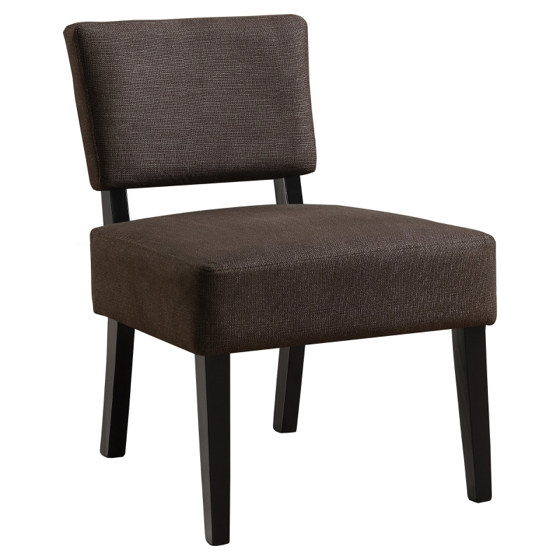 Monarch Contemporary Upholstered Accent Armless Slipper Chair - Dark Brown