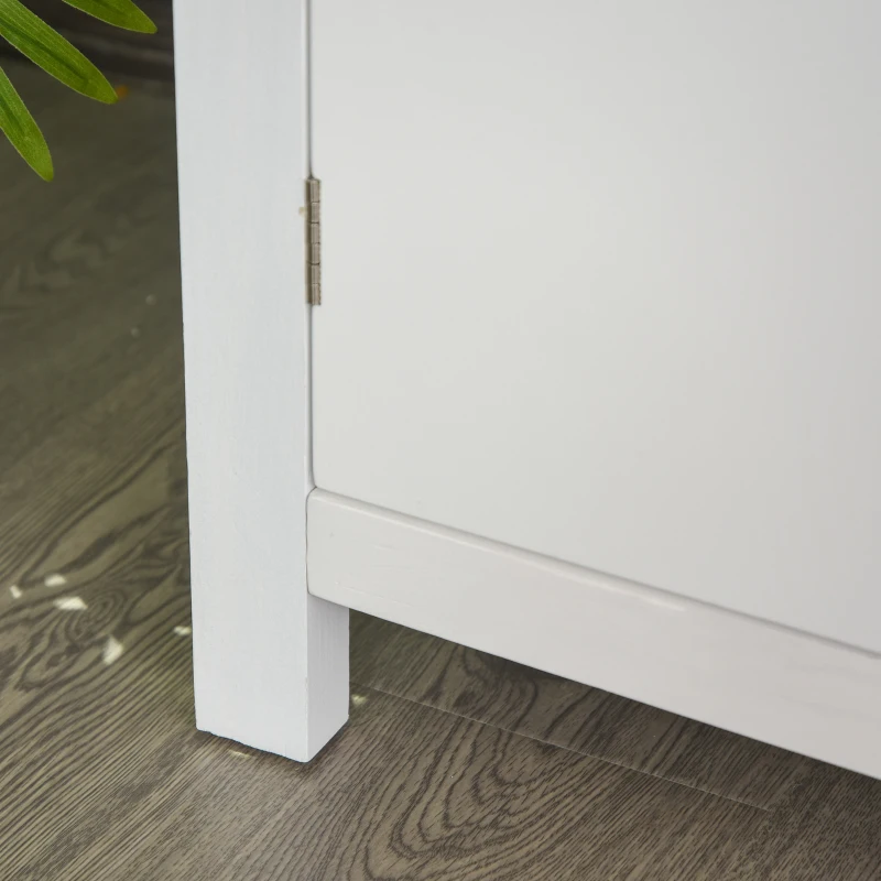 HOMCOM Wooden Storage Sideboard, Buffet Cabinet with Shelf, Wine Rack, 2 Drawers, White/Oak