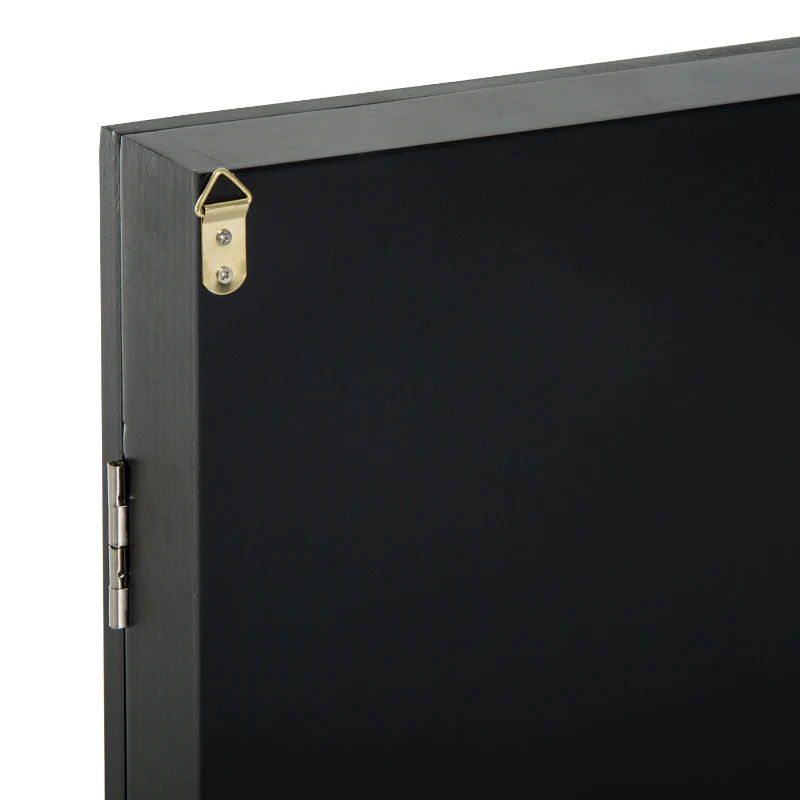 Open Box HomCom 35" x 28" Wooden Wall Mounted Jersey Memorabilia Shadow Box Display Case with Latch - Black