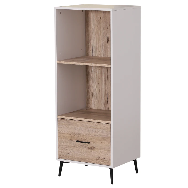 HOMCOM Modern 2-Tier Vertical Storage Cabinet Display Rack Home Organzier Living Room