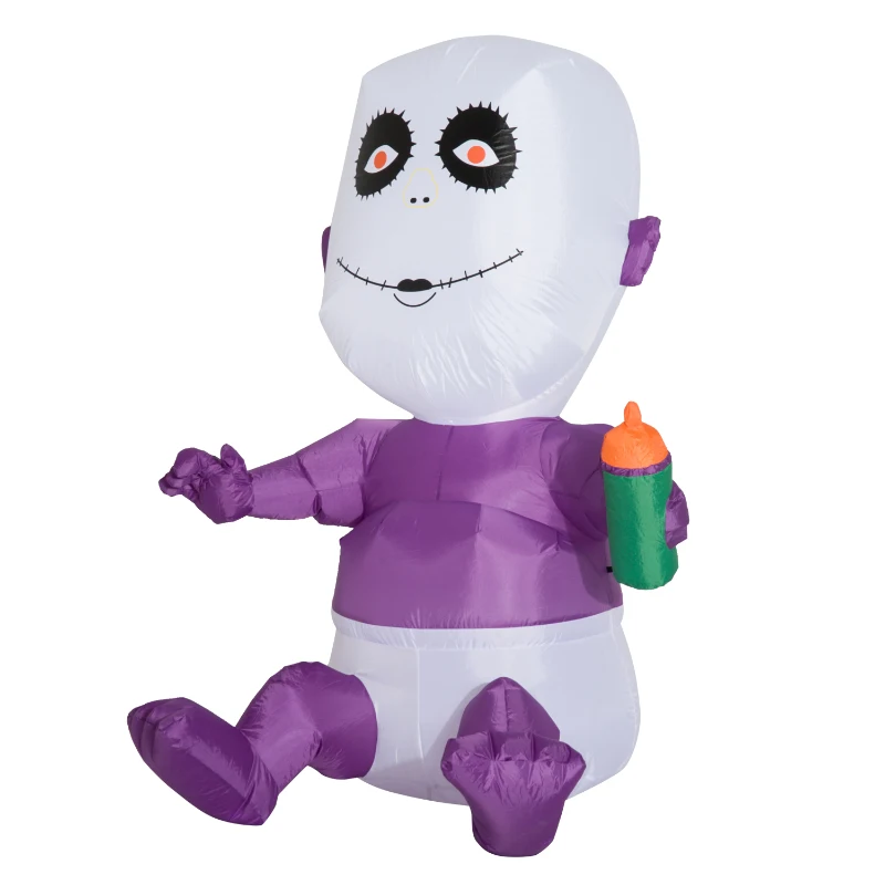 Open Box HOMCOM 5’ Outdoor Inflatable Halloween Decoration - Spooky Baby with Bottle