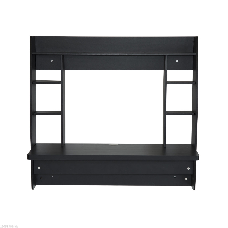 HomCom Floating Wall Mount Office Computer Desk with Storage - Black