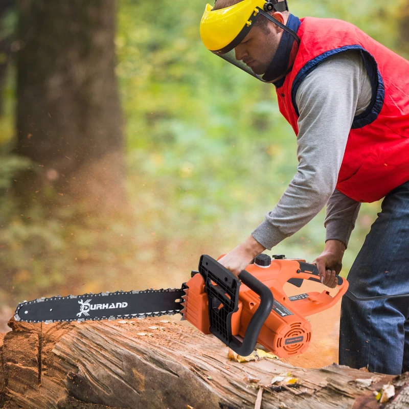 Open Box DURHAND 16” 13-Amp 120V Corded Electric Chainsaw Adjustable - Orange