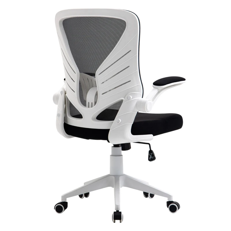 Vinsetto Mid-Back Mesh Home Office Chair Computer Task Ergonomic Desk Chair with Lumbar Back Support, Flip-Up Arm, and Adjustable Height, Black