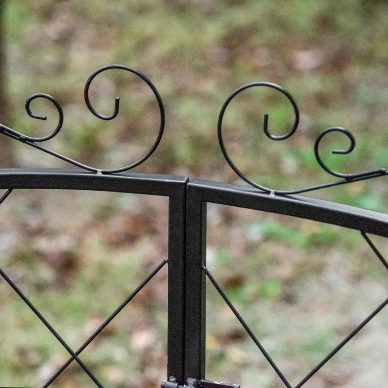 Outsunny 85" x 19" Metal Garden Arch & Gate with Elegant Scrollwork - Perfect for Climbing Vines and Outdoor Weddings