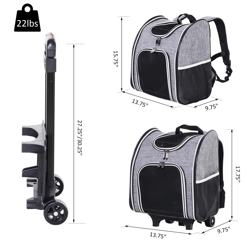 PawHut Pet Carriers Luggage Bag Outgoing Travel Multi-way to carry Portable