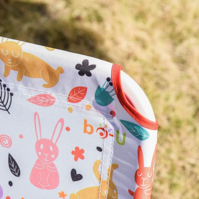 Outsunny Lightweight Chaise Lounge Chair for Kids with Foldable Function and No Assembly Required, Rabbit Pattern