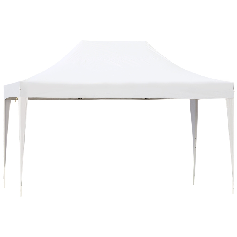 Outsunny 10x15ft Outdoor Pop Up Party Tent Folding Gazebo Canopy with Carrying Bag White