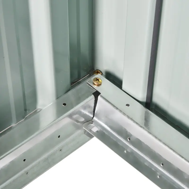 Outsunny 3.5' x 6' Lean to Garden Storage Shed, Outdoor Metal Tool House with Lockable Door Vents for Backyard Patio Lawn, Gray