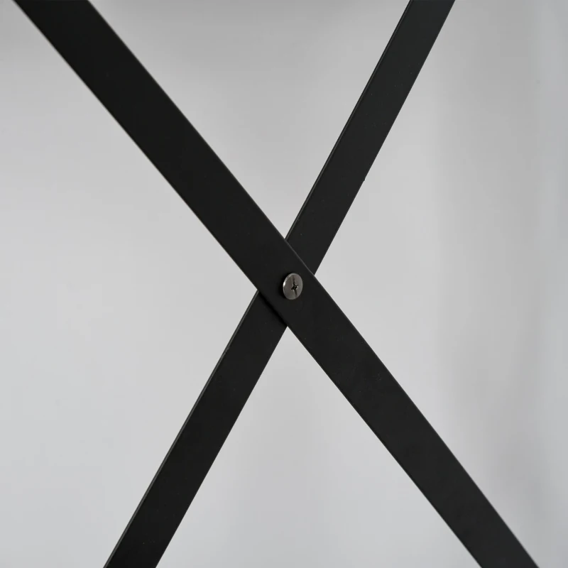 HOMCOM Home Office Computer Desk with Lower Storage Cabinet and X Bar Metal Frame, White