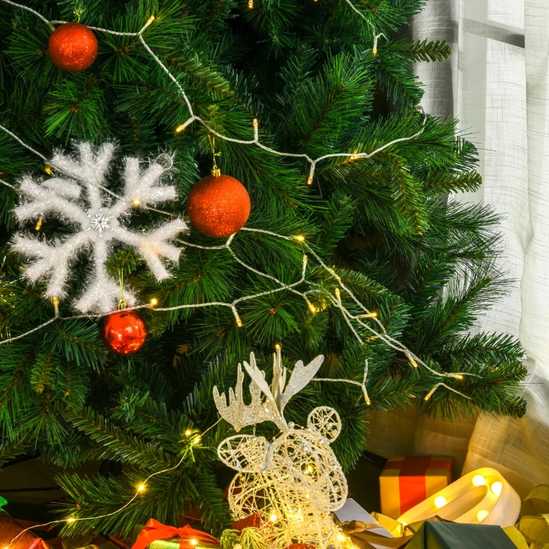 HOMCOM 7ft Unlit Full Pine Artificial Christmas Tree with Realistic Branches and 1160 Branch Tips