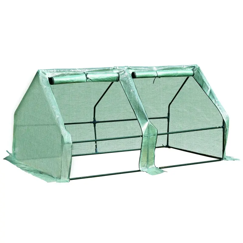 Outsunny 6' x 3' x 3' Mini Greenhouse Portable Hot House with Large Zipper Doors & Water/UV PE Cover for Outdoor and Garden, Green