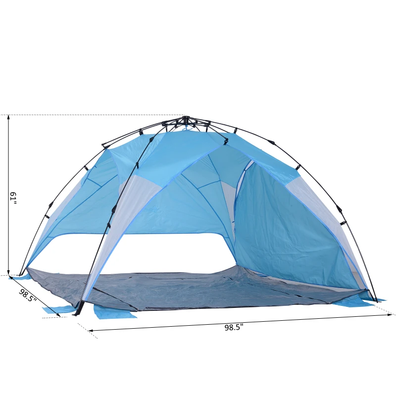 Outsunny Portable Automatic Pop Up Beach Tent UV Protection w/ Carry Bag