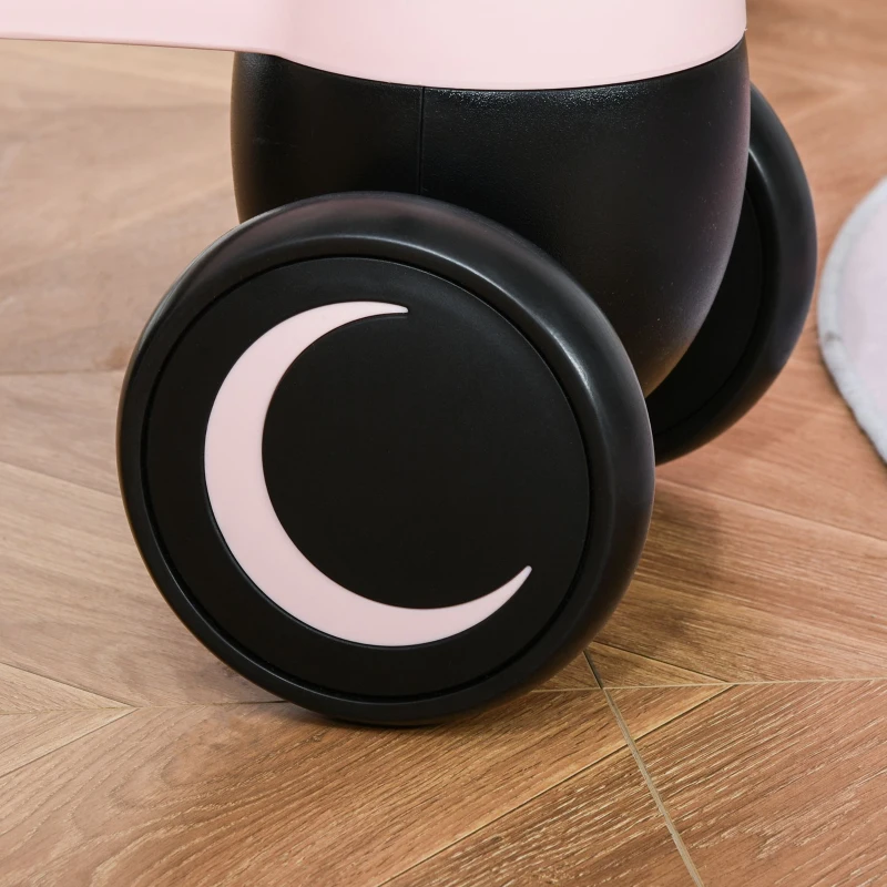 Qaba Baby Balance Bike for 18-36 Months, Toddler No Pedal Ride-on Walking Bike with 4 Wheels Gifts for Boys Girls, Pink