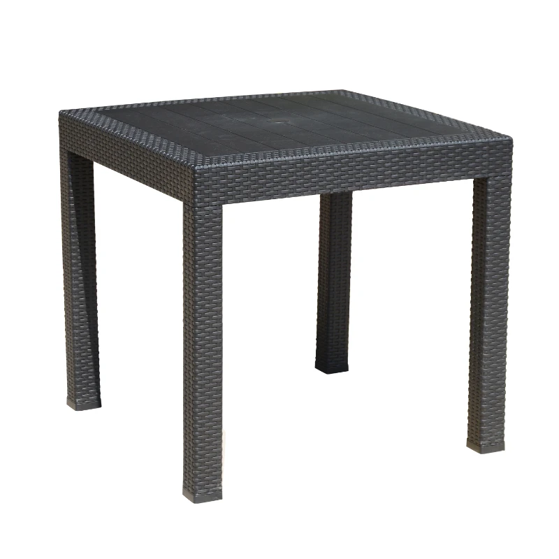 Outsunny 5pc All Weather Resin Patio Dining Set Garden Outdoor Chair Table Furniture, Black