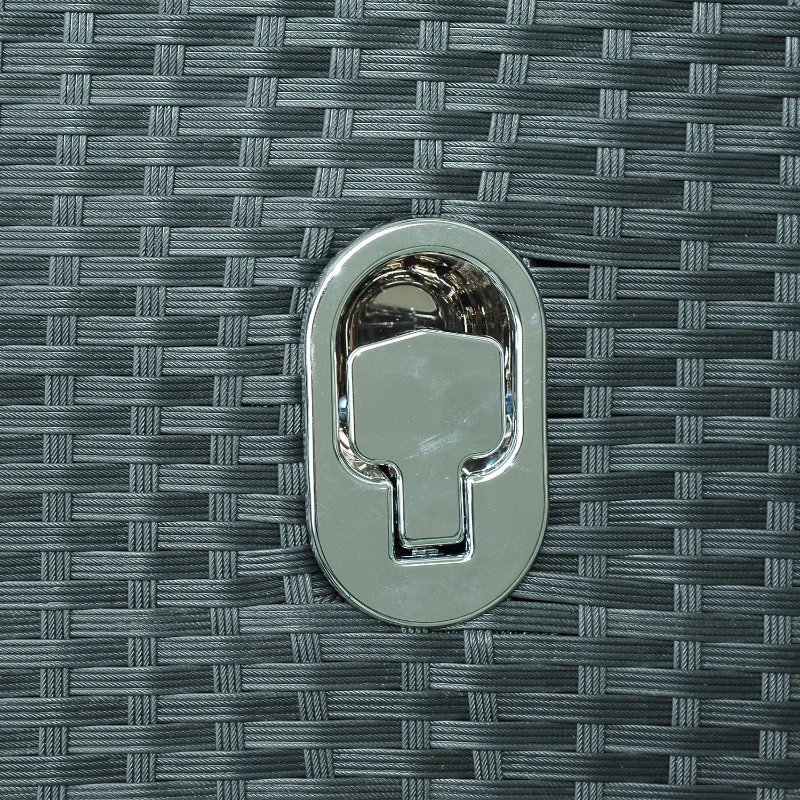 Outsunny Luxury Heavy-Duty Patio Swing Chair 2 Separated Seats Rattan Wicker Recliner Seat Garden Outdoor Canopy Cushion Steel, Black & Cream-white