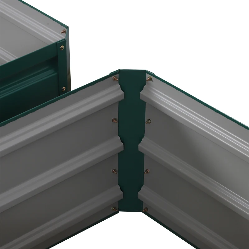 Outsunny 2' x 2' x 1' 2-Piece Raised Garden Bed Box with Steel Frame for Vegetables, Flowers, & Herbs, Green