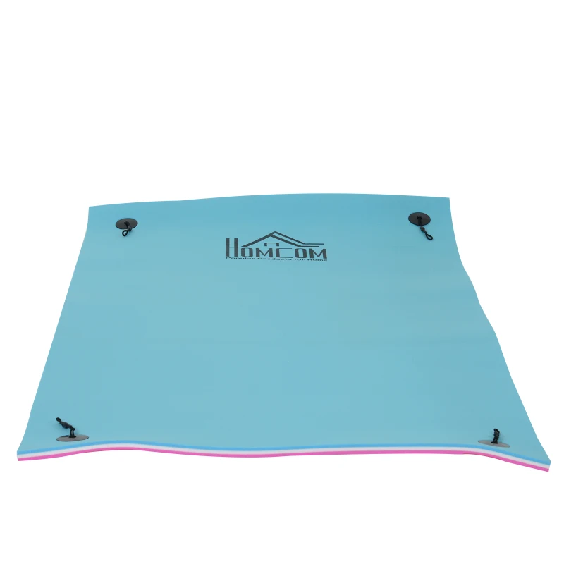HOMCOM 10' x 5' Floating Water Mat, 3-Layer Swimming Pool Float, XPE Foam, Tear Resistant Mesh Layer, Portable Foam Raft, Durable Water Activities Mat for Lake, Ocean, Beach, Pink
