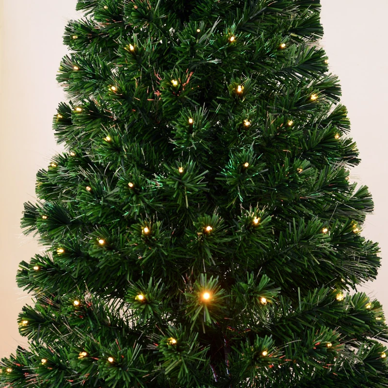 HOMCOM 7ft Tall Pre-Lit Artificial Fiber Optic LED Lighted Christmas Tree
