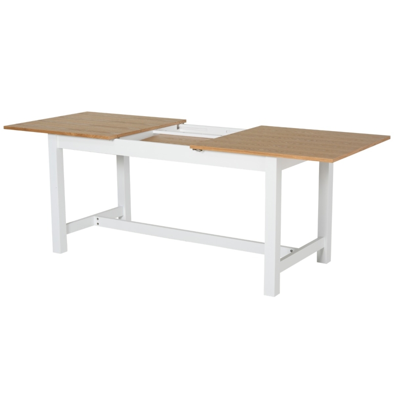 HomCom Expandable Folding Kitchen Dining Table with Elegant Natural Wood Design & Sturdy Construction - Natural