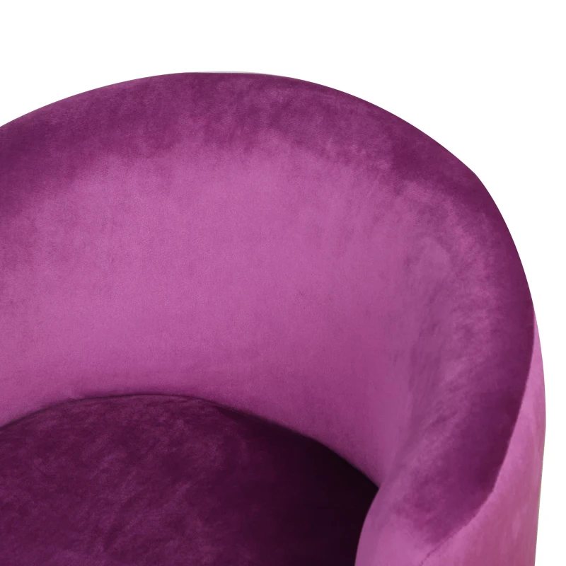 Qaba Velvet Kids Armchair Kids Furniture with Armrest, Plastic Legs - Purple
