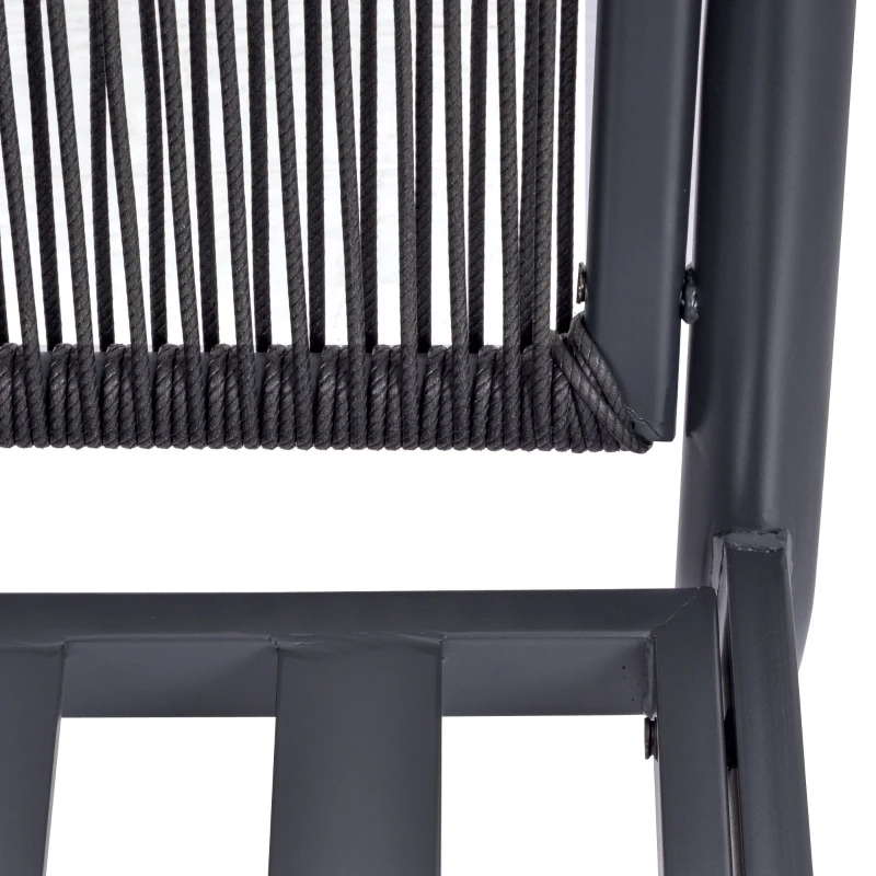 Outsunny 4 PCs PE Rattan Wicker Sofa Set Outdoor Conservatory Furniture Lawn Patio Coffee Table w/ Cushion Light Grey