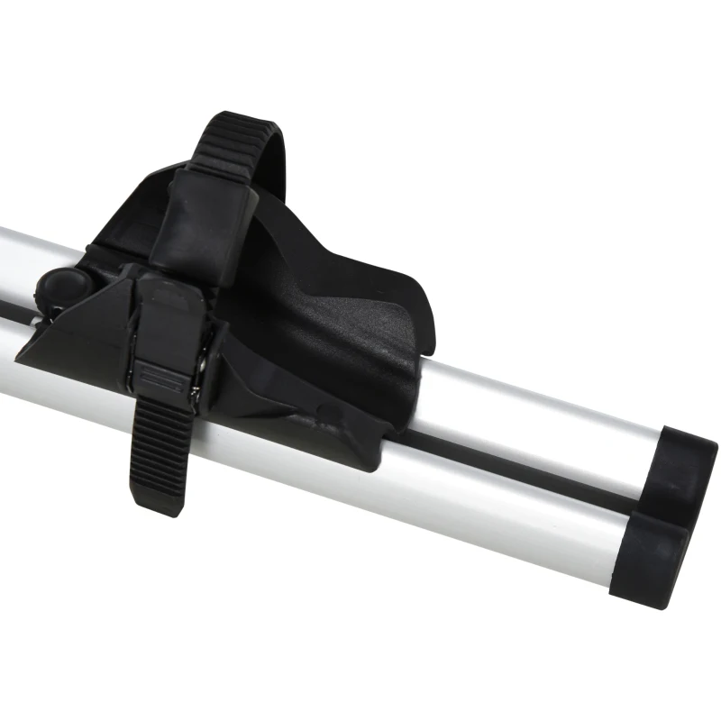 Soozier Adjustable Car Top Bike Rack Roof Mounted Bike Holder Carrier With Tie-Down Straps & Wheel Locker Silver