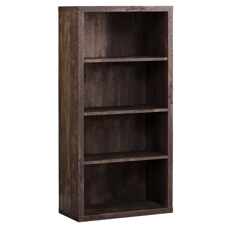 Monarch 48" Contemporary Rustic 4 Shelf Reclaimed Wood-look Bookshelf - Brown