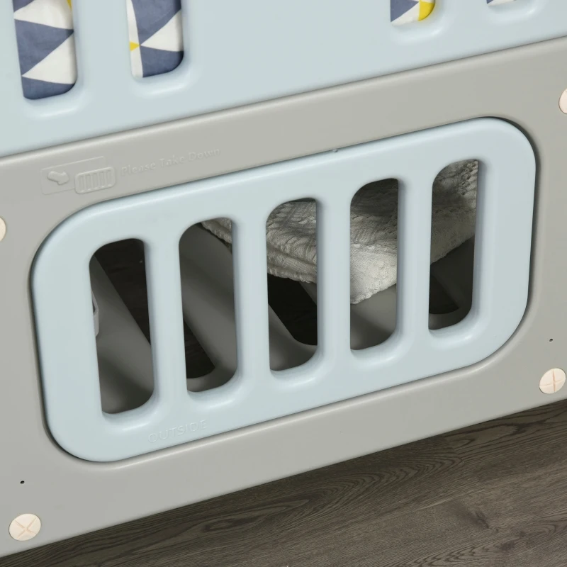 Qaba Baby Crib 3 In 1 Design Toddler Cot Cradle Beside Sleeping Cot with Storage Function Detachable Lockable Wheels for Infant Newborn Age 0 to 6 Months