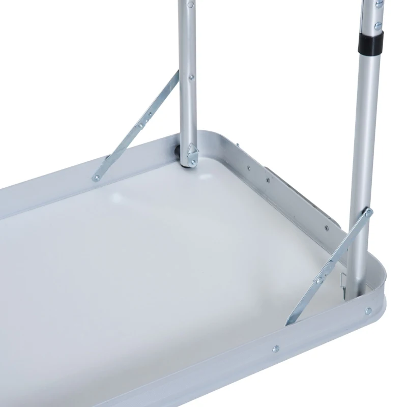 Outsunny 47" Portable Camping Table Aluminum Picnic Folding Camping Table with Carrying Handle and Storage Organizer