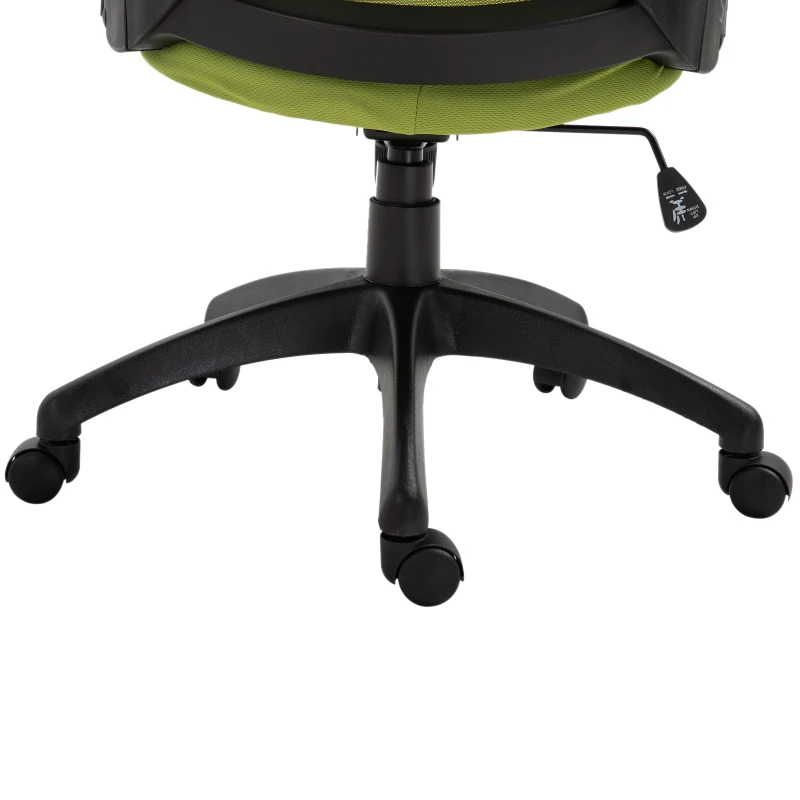 Vinsetto Office Computer Chair Mesh High Back Lumbar Support Adjustable Height Padded Linen Swivel Green
